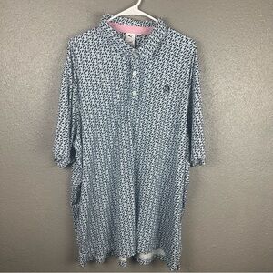 Puma Arnold Palmer MATTR Sixty Two Umbrella Logo AOP Polo Shirt Men’s XXL